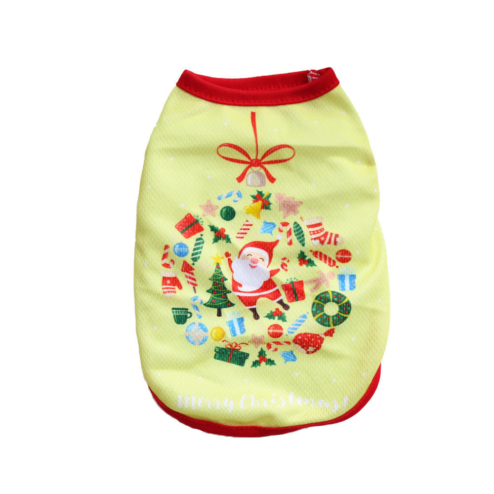KFX-9627709 Festive Limited Edition Pet Vest - Short Style for Small Dogs and Cats, Unisex, Multiple Christmas Designs