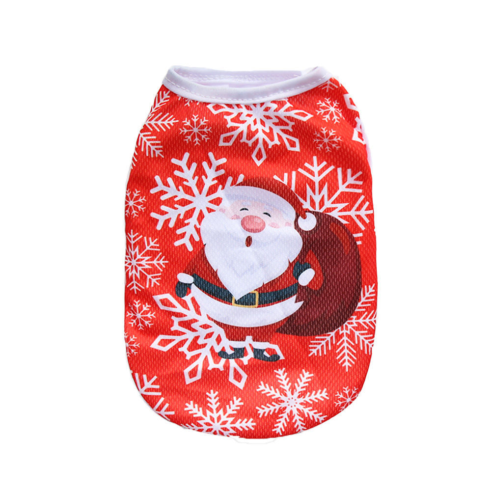 KFX-9627709 Festive Limited Edition Pet Vest - Short Style for Small Dogs and Cats, Unisex, Multiple Christmas Designs