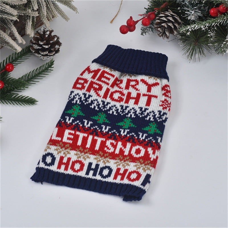 KFX-9627837 Cozy Wool Pet Sweater for Small and Medium Dogs and Cats, Boutique Christmas Tree Design