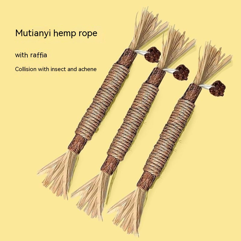 KFX-9629885 Durable Bamboo Cat Molar Stick for Oral Health, Tartar Removal, Large Pack Options Available