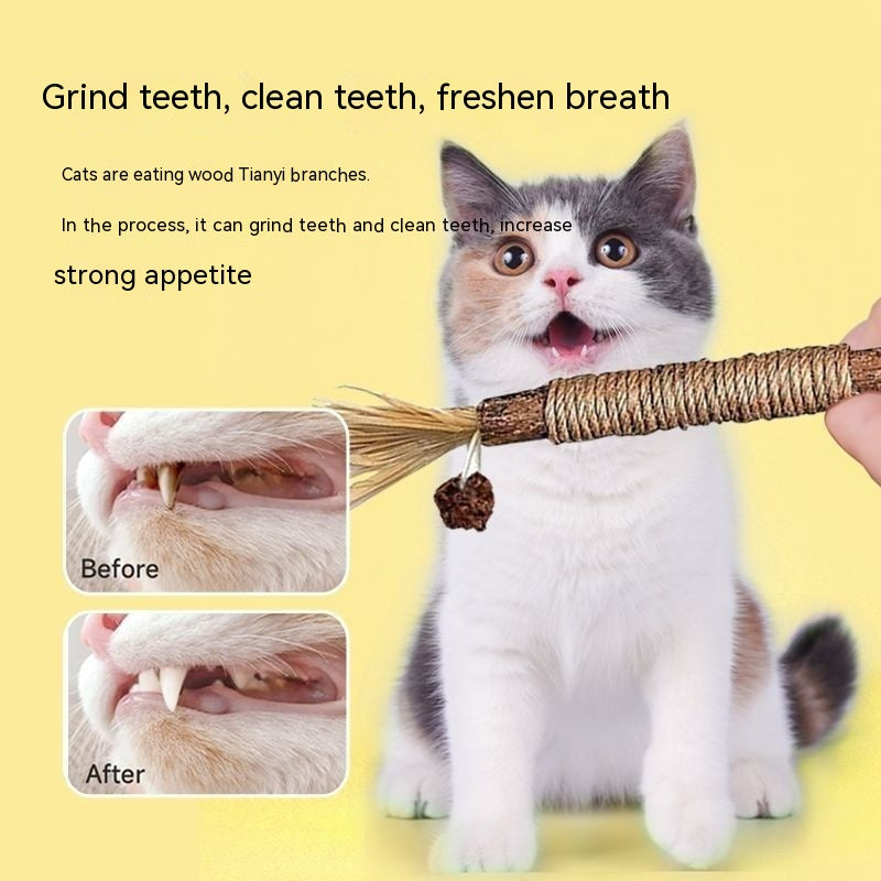 KFX-9629885 Durable Bamboo Cat Molar Stick for Oral Health, Tartar Removal, Large Pack Options Available
