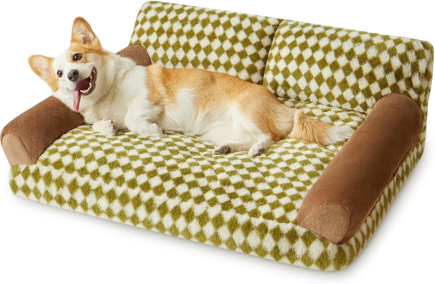 KFX-9630525 Cozy Cat and Dog Sofa Bed with Non-Slip Bottom and Washable Cover for Small Pets