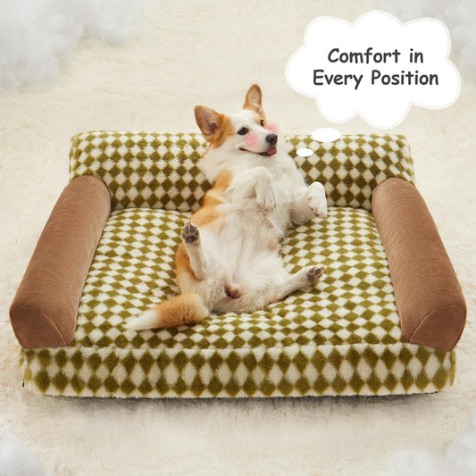 KFX-9630525 Cozy Cat and Dog Sofa Bed with Non-Slip Bottom and Washable Cover for Small Pets