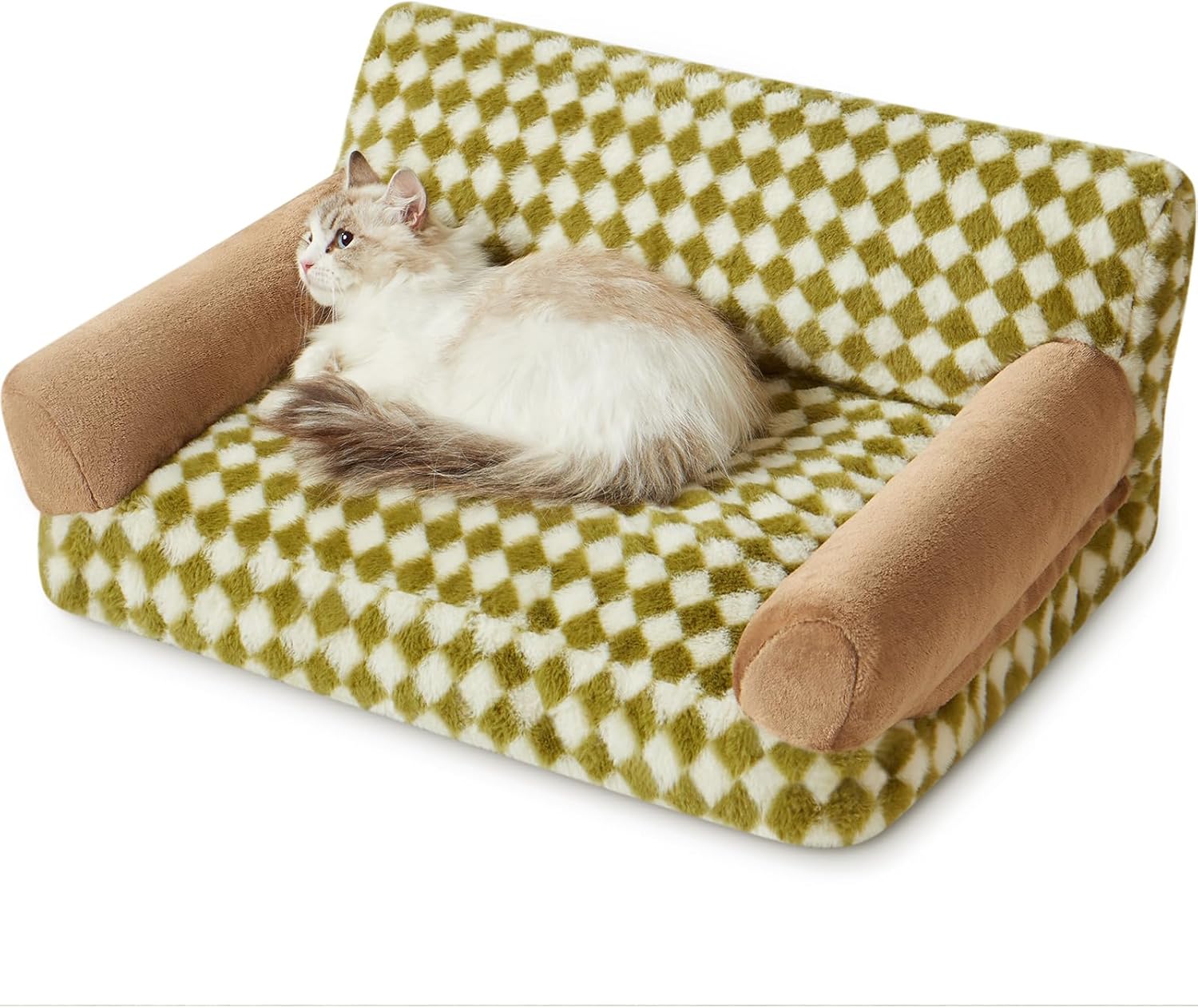 KFX-9630525 Cozy Cat and Dog Sofa Bed with Non-Slip Bottom and Washable Cover for Small Pets