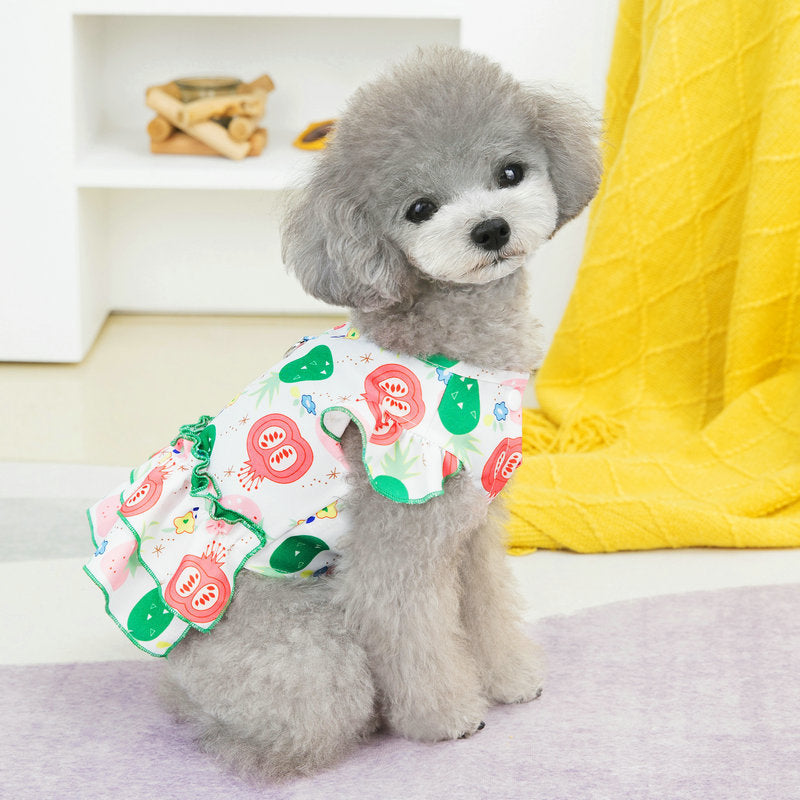 KFX-9631421 Casual Teddy Bear Style Skirt for Pets - Polyester, Available in White and Pink