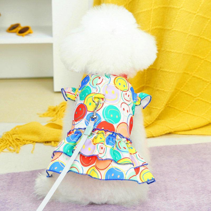 KFX-9631421 Casual Teddy Bear Style Skirt for Pets - Polyester, Available in White and Pink