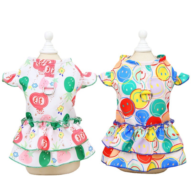 KFX-9631421 Casual Teddy Bear Style Skirt for Pets - Polyester, Available in White and Pink
