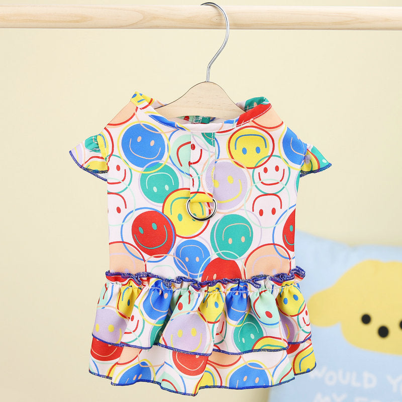 KFX-9631421 Casual Teddy Bear Style Skirt for Pets - Polyester, Available in White and Pink