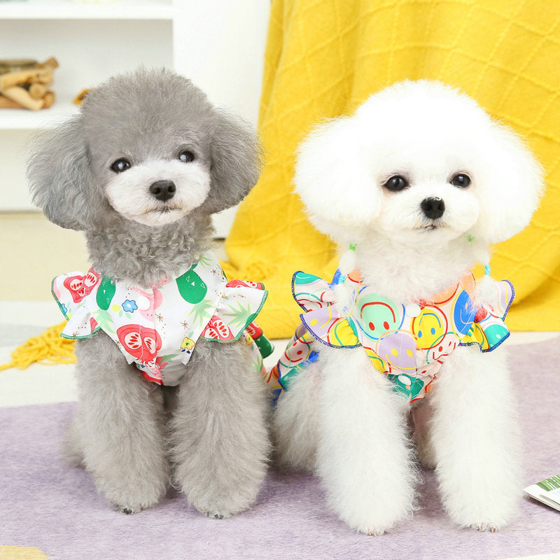 KFX-9631421 Casual Teddy Bear Style Skirt for Pets - Polyester, Available in White and Pink