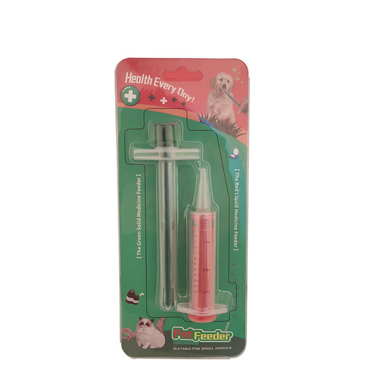KFX-9632317 Universal Pet Medicine Feeder Syringe for Cats and Dogs - Dual Use Solid and Liquid - 2 Pack