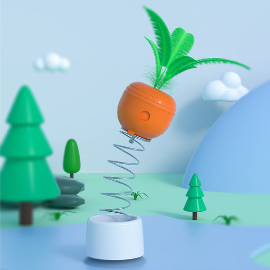 KFX-9632829 Interactive Carrot Shaped Cat Toy for Educational Food Dispensing and Stress Relief
