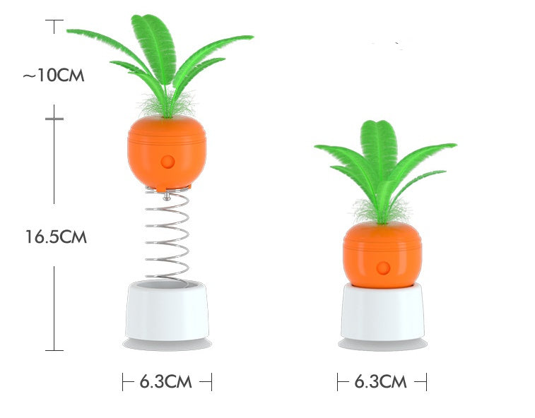 KFX-9632829 Interactive Carrot Shaped Cat Toy for Educational Food Dispensing and Stress Relief