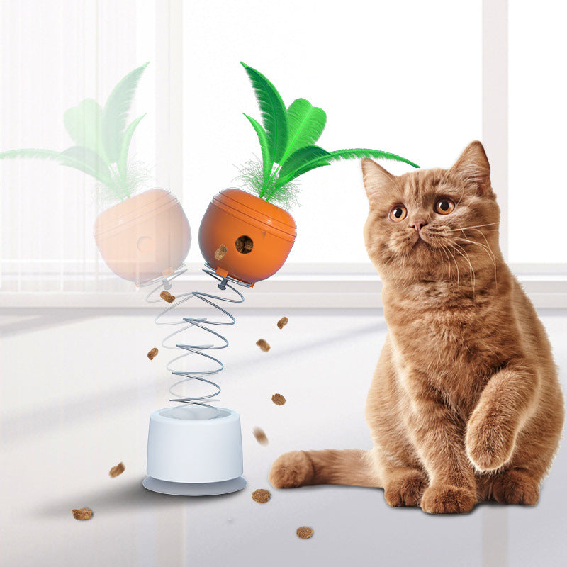 KFX-9632829 Interactive Carrot Shaped Cat Toy for Educational Food Dispensing and Stress Relief
