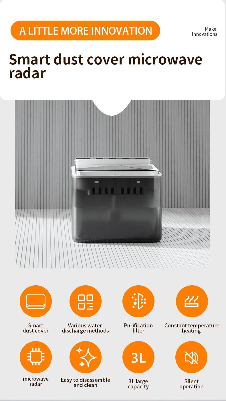 KFX-9634877 Wireless Charging Stainless Steel Automatic Cat Water Fountain with Dual Flow Modes