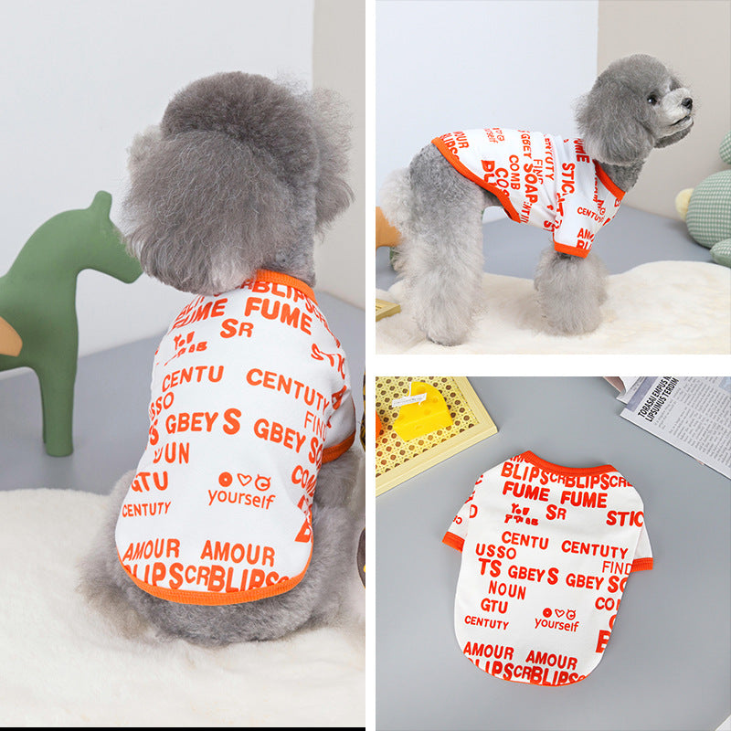 KFX-9635389 Stylish Cotton-Polyester Round Neck T-Shirt for Dogs in Various Sizes