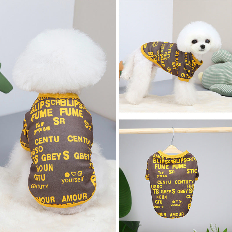 KFX-9635389 Stylish Cotton-Polyester Round Neck T-Shirt for Dogs in Various Sizes