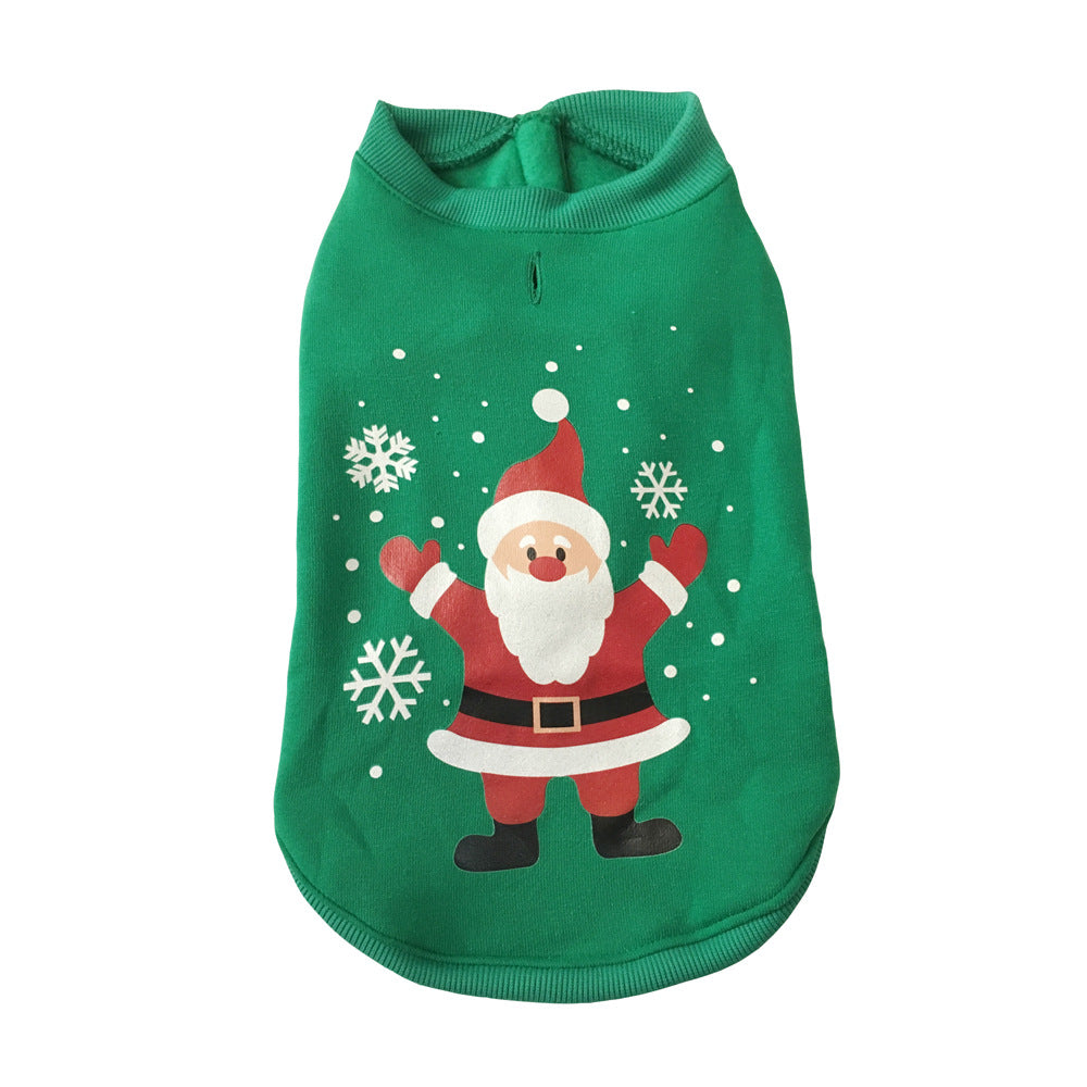 KFX-9639229 Winter-Themed Cotton Pet Clothes for Dogs – Snowman, Santa, and Christmas Styles
