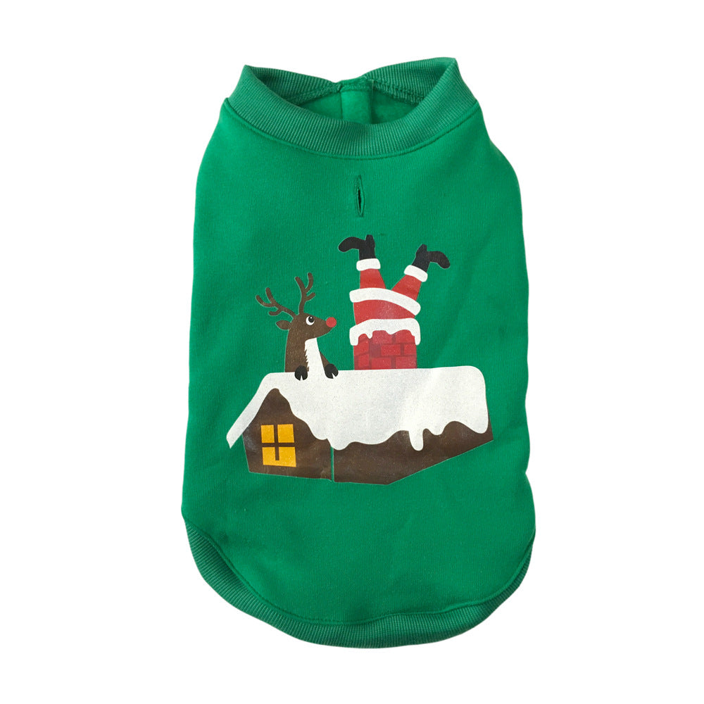 KFX-9639229 Winter-Themed Cotton Pet Clothes for Dogs – Snowman, Santa, and Christmas Styles