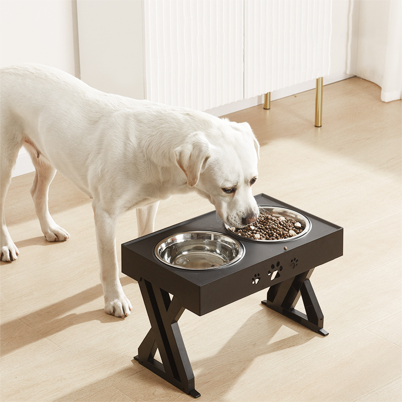 KFX-9640765 Folding Pet Feeder Dog Bowl - Lightweight Stainless Steel & Plastic Design