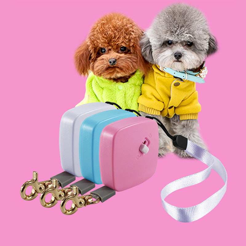 KFX-9644349 Automatic Mini Portable Dog Leash with 2M Flexible Rope for Outdoor and Travel Use