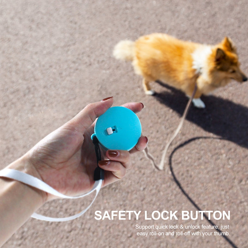KFX-9644349 Automatic Mini Portable Dog Leash with 2M Flexible Rope for Outdoor and Travel Use