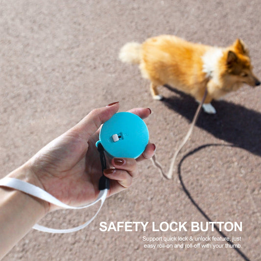 KFX-9644349 Automatic Mini Portable Dog Leash with 2M Flexible Rope for Outdoor and Travel Use