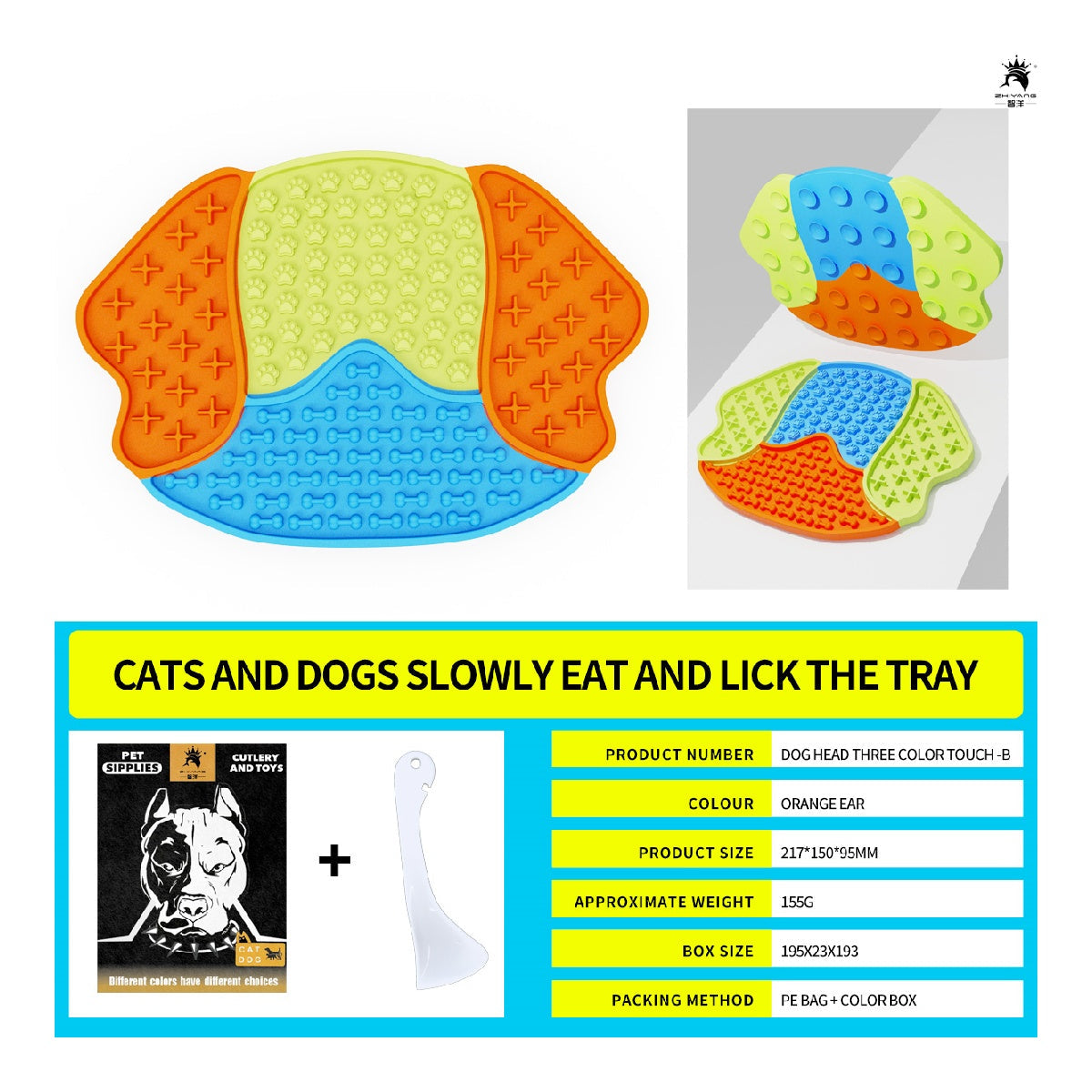 KFX-9646525 Pet Food Plate with Suction Cup and Scraping Function for Easy Cleanup