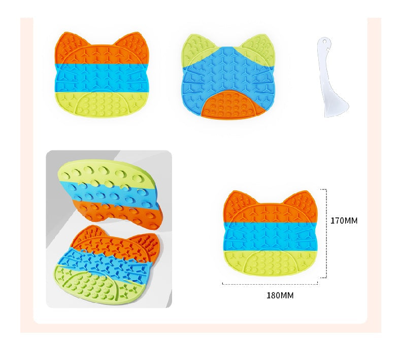KFX-9646525 Pet Food Plate with Suction Cup and Scraping Function for Easy Cleanup
