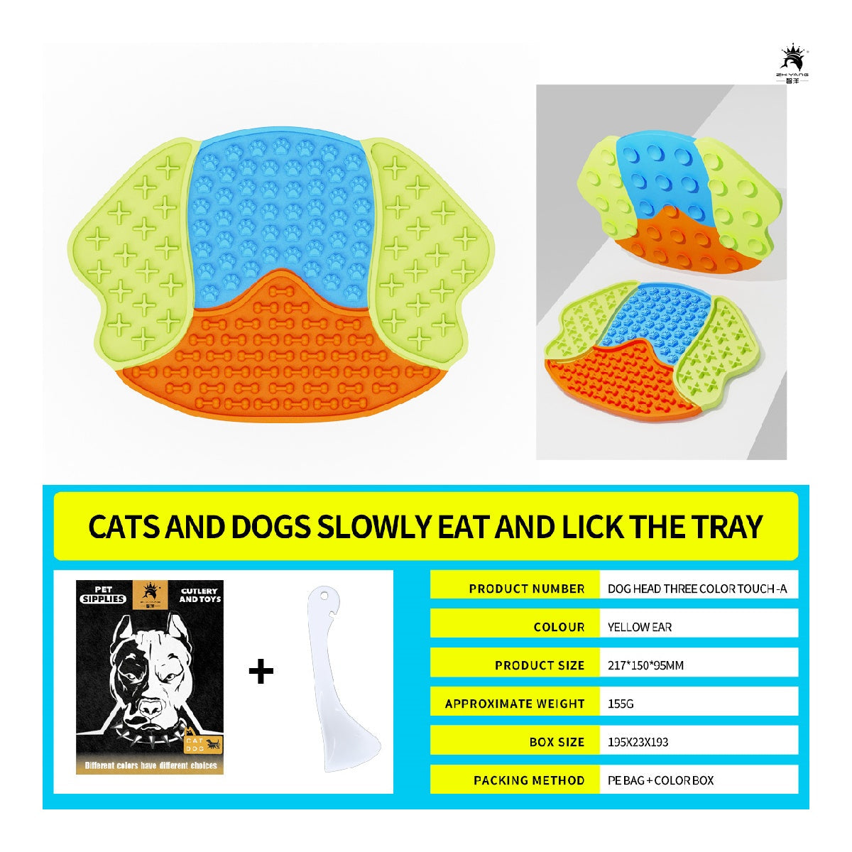 KFX-9646525 Pet Food Plate with Suction Cup and Scraping Function for Easy Cleanup