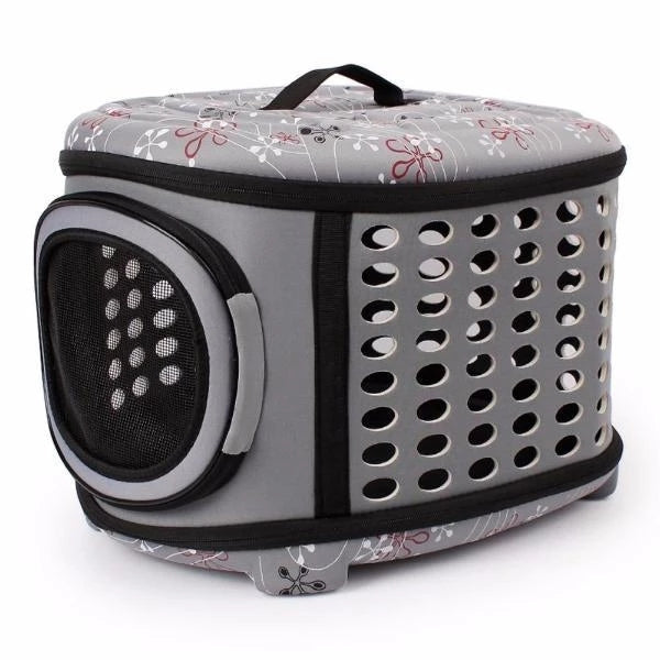 KFX-9646781 Foldable EVA Pet Carrier Bag for Cats - Portable Outdoor Travel Backpack, Available in Black, Pink, Champagne, and Grey