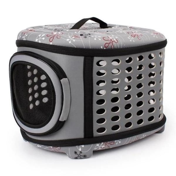 KFX-9646781 Foldable EVA Pet Carrier Bag for Cats - Portable Outdoor Travel Backpack, Available in Black, Pink, Champagne, and Grey