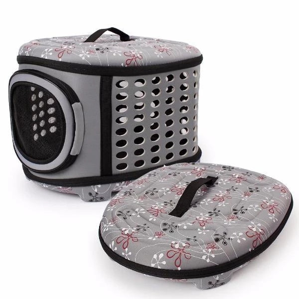 KFX-9646781 Foldable EVA Pet Carrier Bag for Cats - Portable Outdoor Travel Backpack, Available in Black, Pink, Champagne, and Grey