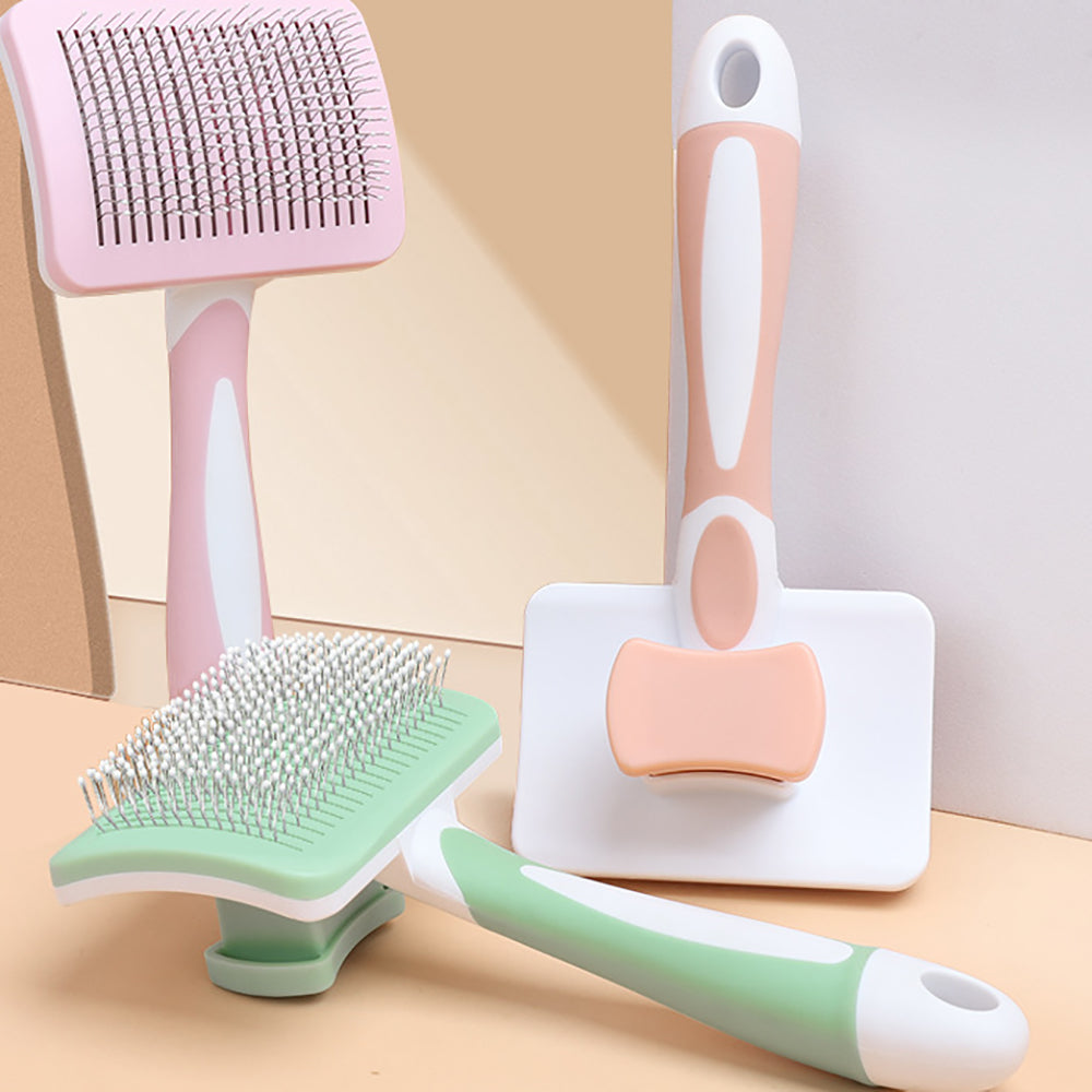 KFX-9647805 Self-Cleaning Slicker Brush for Dogs and Cats with One-Click Hair Removal Function