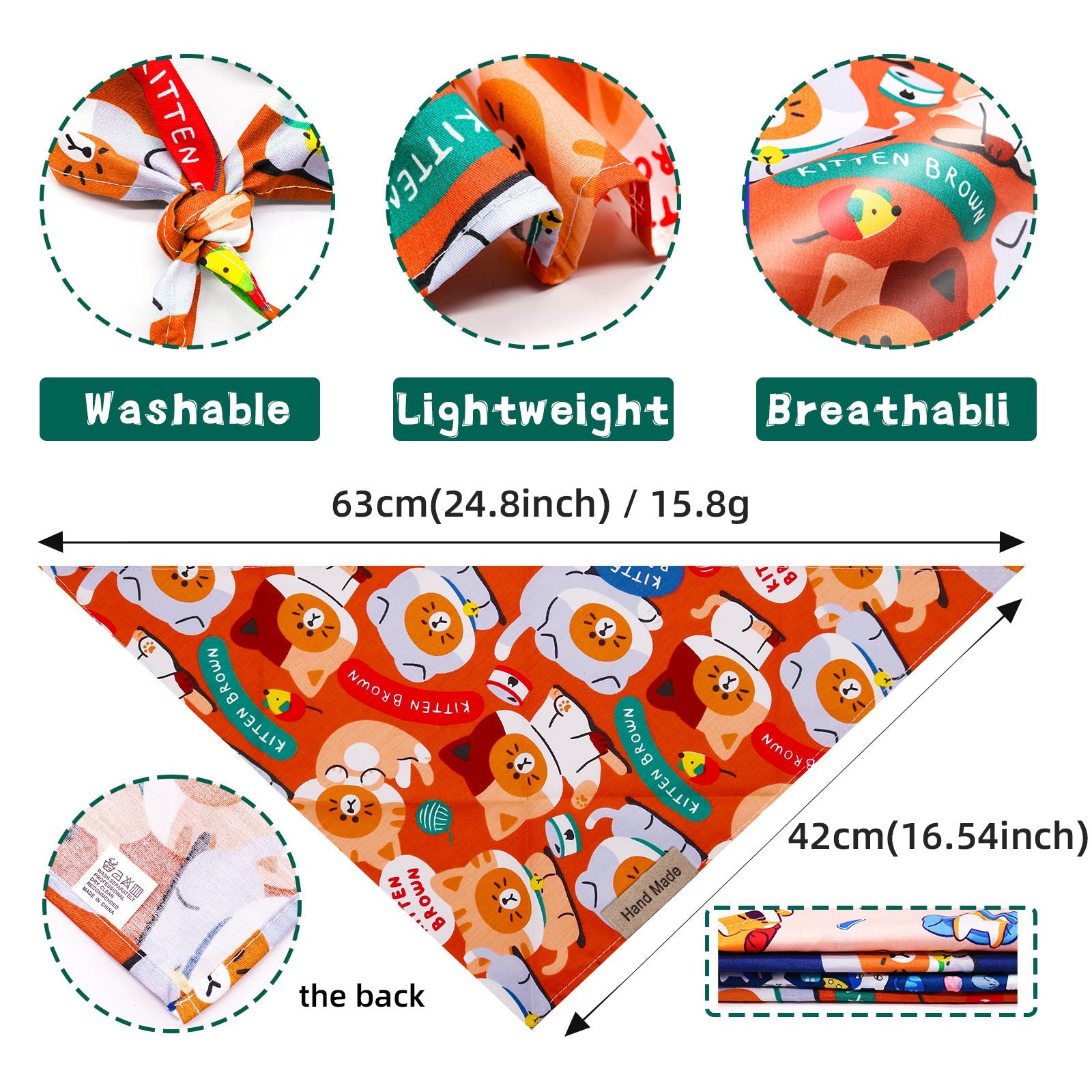 KFX-9647933 Adorable Cartoon Pet Saliva Towel for Spring & Summer in Various Designs