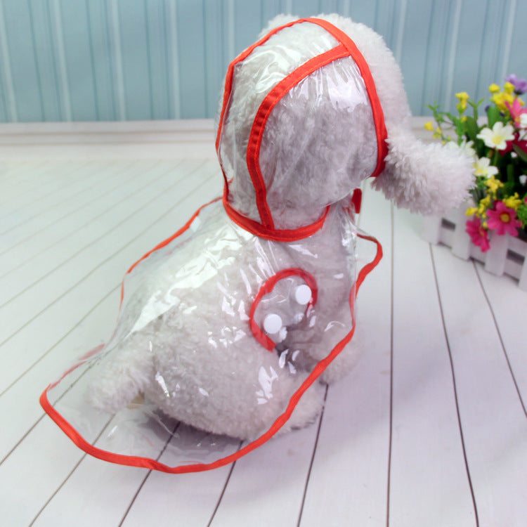 KFX-9648701 Transparent Waterproof Pet Raincoat with Adjustable Bust for Dogs
