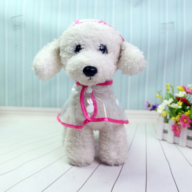 KFX-9648701 Transparent Waterproof Pet Raincoat with Adjustable Bust for Dogs