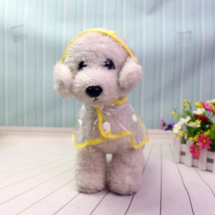 KFX-9648701 Transparent Waterproof Pet Raincoat with Adjustable Bust for Dogs