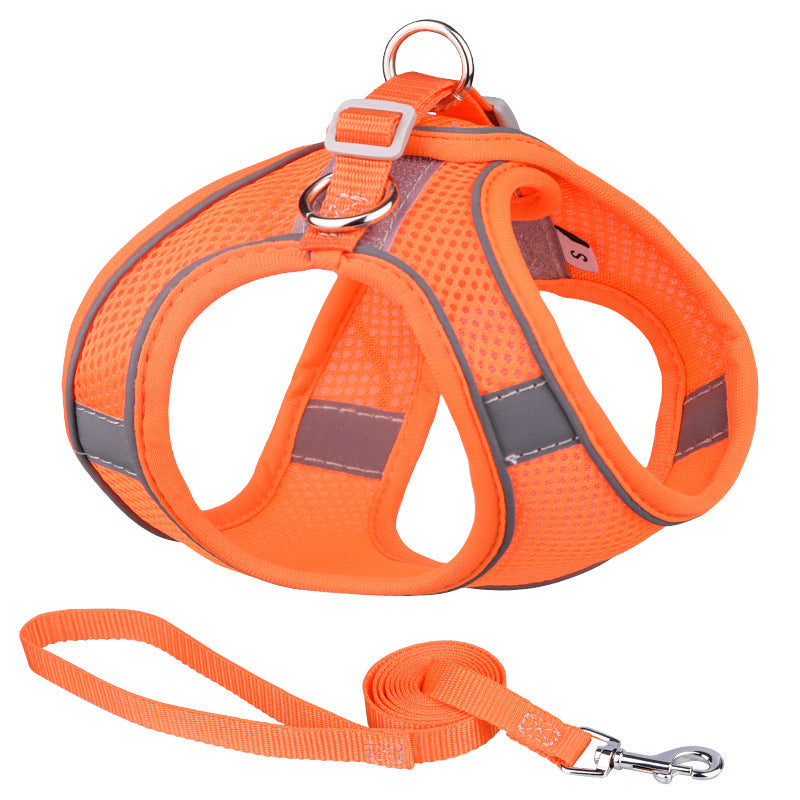 KFX-9650109 Reflective Mesh Dog Harness with Breathable Design and Leash