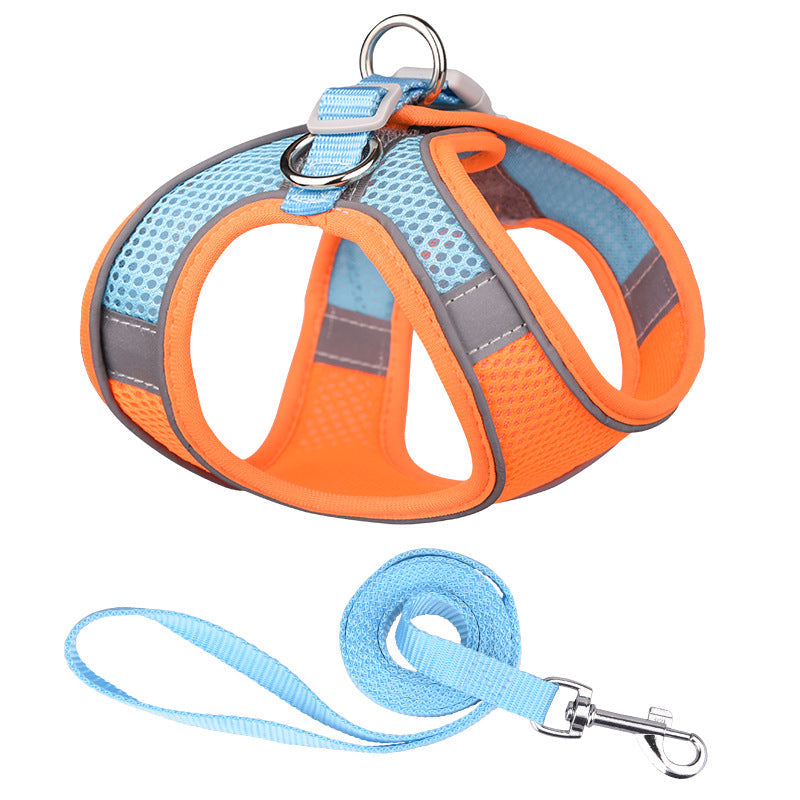 KFX-9650109 Reflective Mesh Dog Harness with Breathable Design and Leash