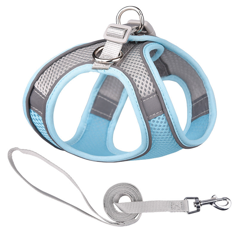 KFX-9650109 Reflective Mesh Dog Harness with Breathable Design and Leash