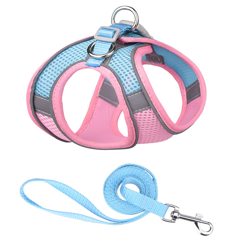 KFX-9650109 Reflective Mesh Dog Harness with Breathable Design and Leash