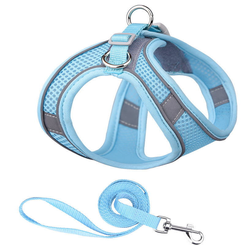 KFX-9650109 Reflective Mesh Dog Harness with Breathable Design and Leash