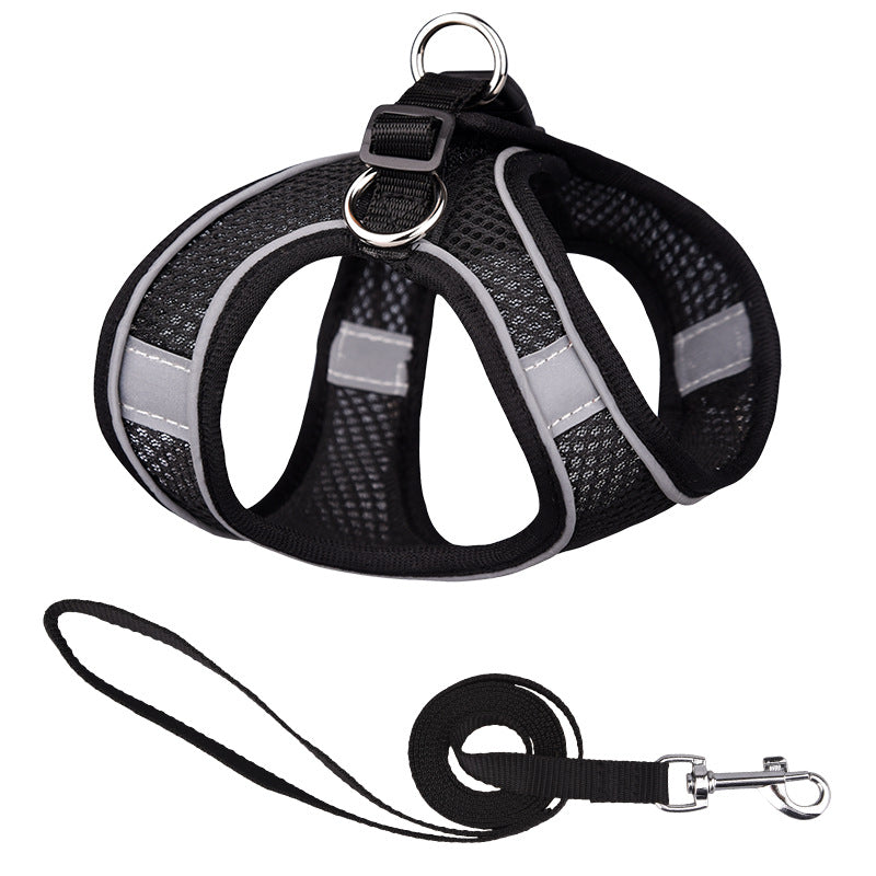 KFX-9650109 Reflective Mesh Dog Harness with Breathable Design and Leash
