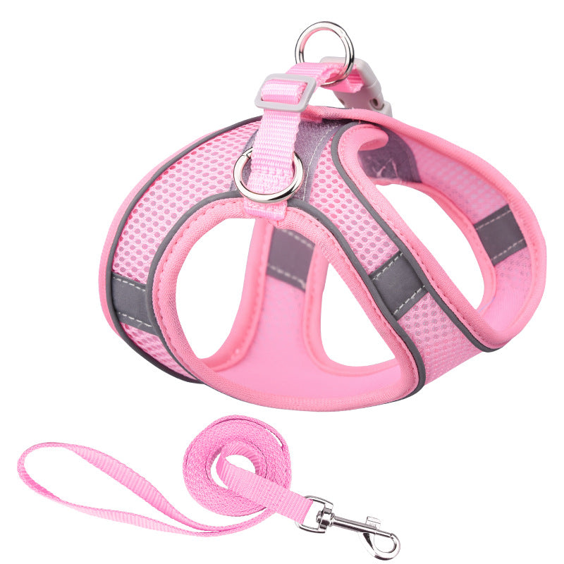 KFX-9650109 Reflective Mesh Dog Harness with Breathable Design and Leash