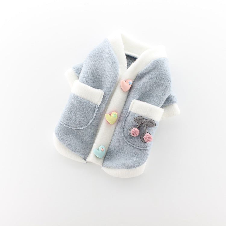 KFX-9654077 Pet Dog Sweater Skirt in Pink and Blue - Soft Acrylic Two-Legged Clothing for Small to XXL Breeds