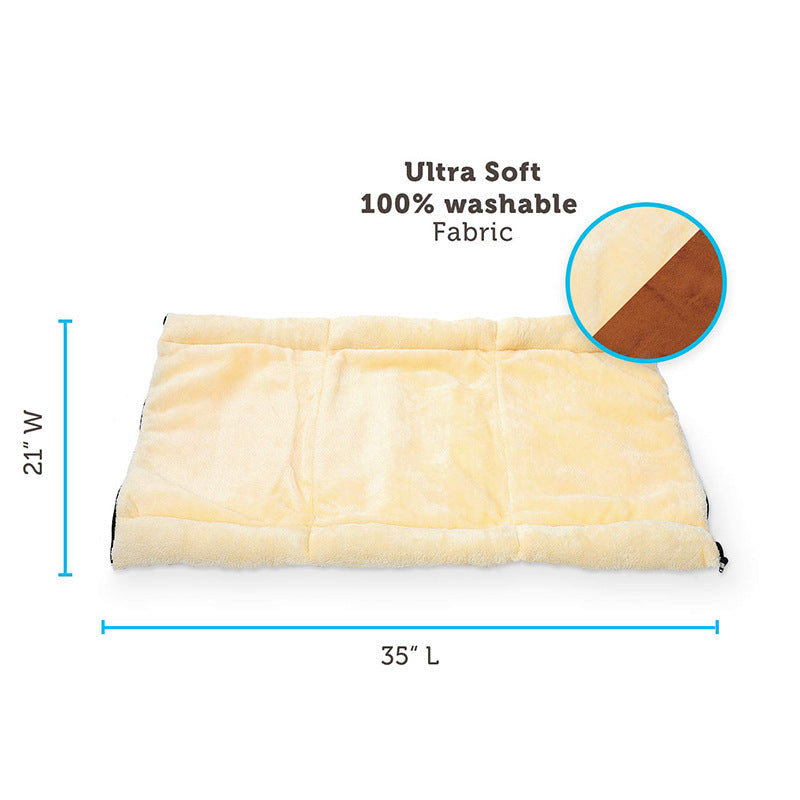 KFX-9656125 Foldable Light Brown Dog Kennel Nest - 83x52 cm Cloth Pet Bed