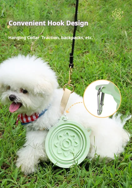 KFX-9656253 Portable Collapsible 3-in-1 Dog Bowl with Strong Suction Cups and Hanging Hook