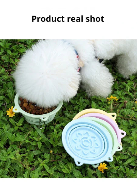 KFX-9656253 Portable Collapsible 3-in-1 Dog Bowl with Strong Suction Cups and Hanging Hook
