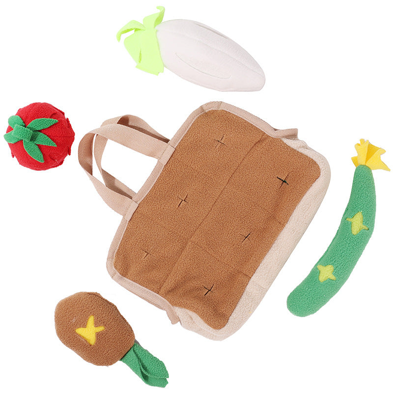 KFX-9656893 Dog Puzzle Toy with Vegetable Basket for Training and Decompression - Polar Fleece Material