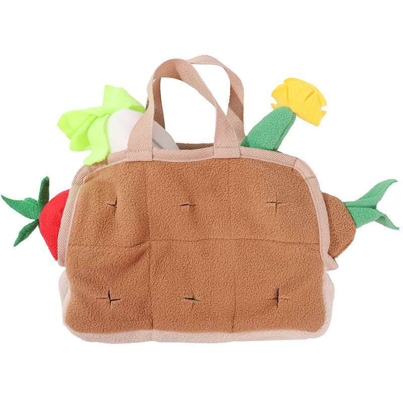 KFX-9656893 Dog Puzzle Toy with Vegetable Basket for Training and Decompression - Polar Fleece Material